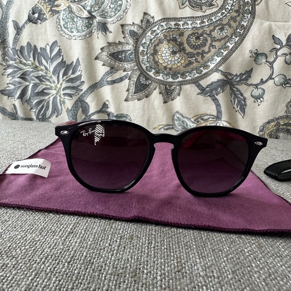 Ray-Ban Black Kids Sunglasses with Purple Tint Lenses